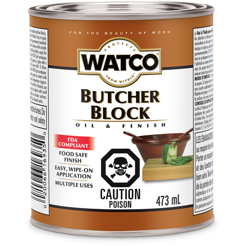 Watco&reg; Butcher Block Oil & Finish, 473 ml, Clear, Transparent Par Equipment