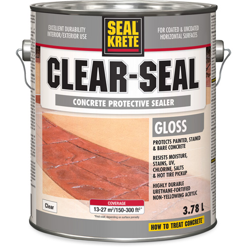 Produit d&eacute;tanch&eacute;it&eacute; protecteur Seal-Krete, 3,78 L, &agrave; l'eau, Brillant, Transparent Par Equipment