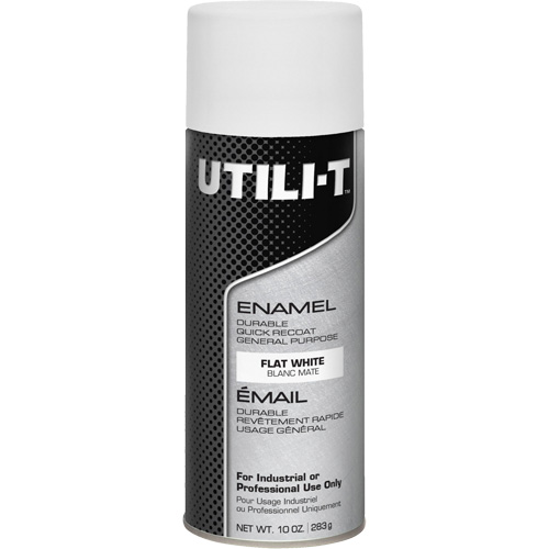 Peinture-&eacute;mail en a&eacute;rosol polyvalent UTILI-T, Blanc, Fini mat profond, 10 oz/283 g, Canette a&eacute;rosol Par Equipment