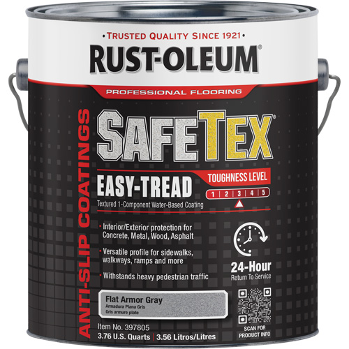 Rev&ecirc;tement d'acrylique SafeTex Easy-Tread, 1 gal., &agrave; l'eau, Plat/Textur&eacute;, Gris Par Equipment