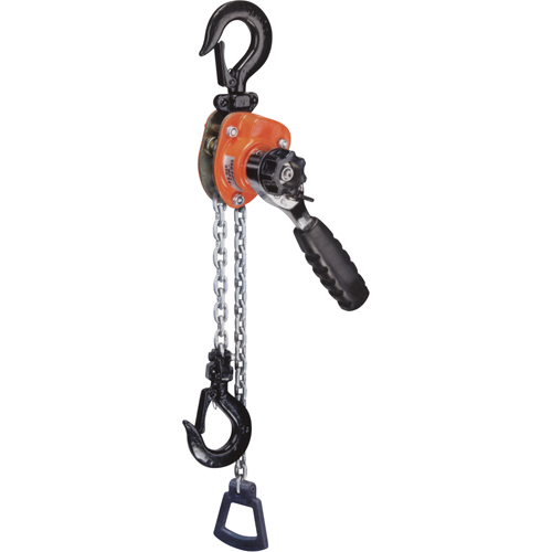 Series 603 Mini Ratchet Lever Hoist, 10' Lift, 1100 lbs. (0.55 tons) Capacity, Steel Chain Par Equipment