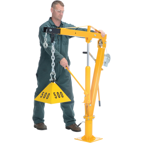 Winch Operated Truck Jib Crane, 1000 lbs. (0.5 tons) Capacity, 86-1/2" Max. Clearance Par Equipment