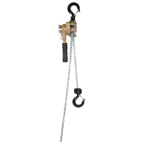 Heavy Duty Gold Series Lever Chain Hoist, 10' Lift, 500 lbs. (0.25 tons) Capacity, Alloy Steel Chain Par Equipment