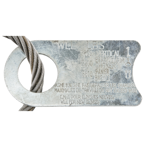 &eacute;lingue de levage &agrave; c&acirc;ble m&eacute;tallique - deux boucles Par Equipment