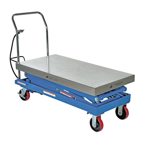Pneumatic Hydraulic Scissor Lift Table, Steel, 47-1/4" L x 24" W, 1500 lbs. Cap. Par Equipment