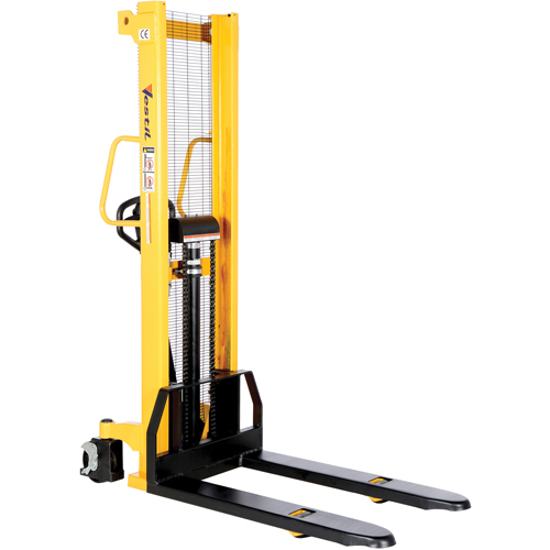 Manual Hydraulic Stacker, Hand Pump Operated, 2000 lbs. Capacity, 63" Max Lift Par Equipment
