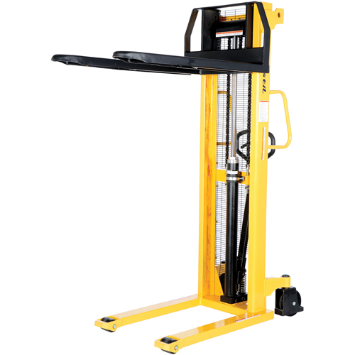 Manual Hydraulic Stacker, Hand Pump Operated, 2000 lbs. Capacity, 63" Max Lift Par Equipment