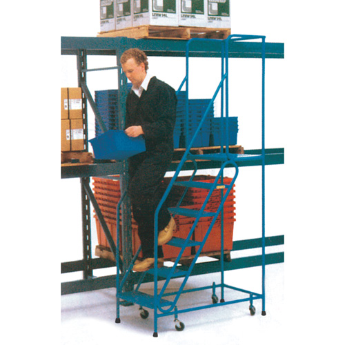CSA-Certified Rolling Step Ladder, 6 Steps, 22" Step Width, 55" Platform Height, Steel Par Equipment