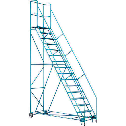 CSA-Certified Rolling Step Ladder with Locking Step, 16 Steps, 30" Step Width, 144" Platform Height, Steel Par Equipment