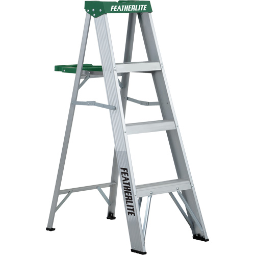 Commercial Duty Stepladders (2400 Series), 4', Aluminum, 225 lbs. Capacity, Type 2 Par Equipment