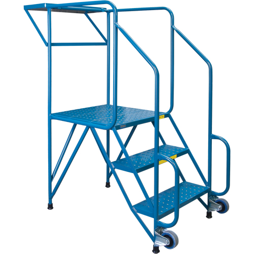 Mechanics/Maintenance Rolling Ladder, Steel, 3 Steps, 28" Platform Height Par Equipment