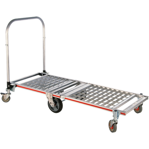 Six Wheel Folding Platform Truck, Aluminum, 1550 lbs., 61-7/8" L x 23-1/4" W, 39" High Par Equipment