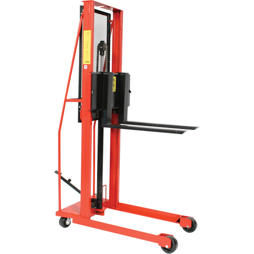 Hydraulic Fork Lift Stacker, Foot Pump Operated, 1000 lbs. Capacity, 64" Max Lift Par Equipment