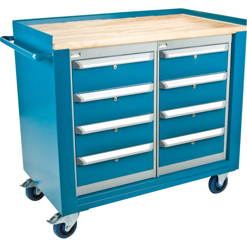 Industrial Duty Mobile Service Workbenches, Wood Surface Par Equipment