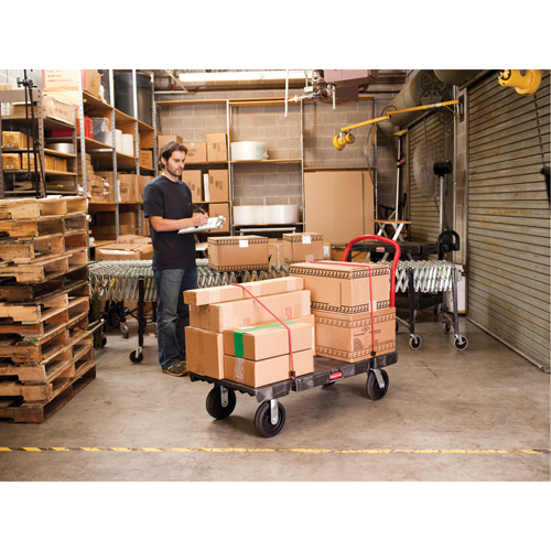 Heavy-Duty Platform Truck, 48" L x 24" W, 1200 lbs. Cap., Pneumatic Wheels Par Equipment