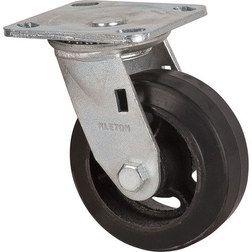 Roulette moul&eacute;, Pivotant, 5" (127 mm), Caoutchouc, 440 lb (199 kg) Par Equipment