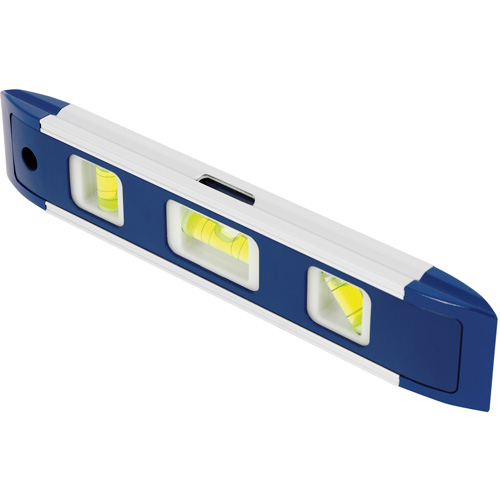 Torpedo Level, 9" L, Aluminum, 3 Vials, Magnetic Par Equipment