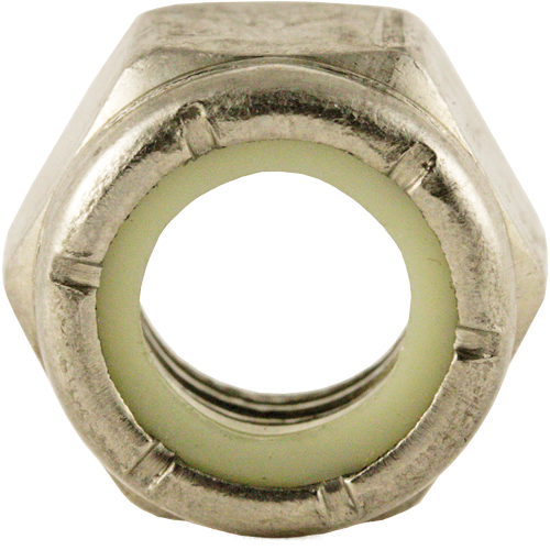 Nylon Lock Nut, 1/4" Dia., Stainless Steel, Fine Par Equipment
