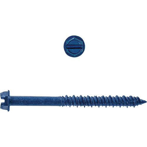Hex Washer Slot SD Concrete Screws, 3/16" x 1-1/4" L, Zinc Plate Par Equipment
