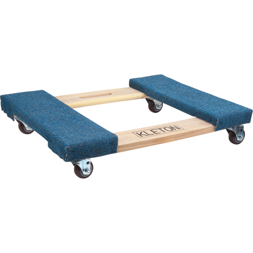 Carpeted Ends Hardwood Dolly, Wood Frame, 18" W x 24" L, 900 lbs. Capacity Par Equipment