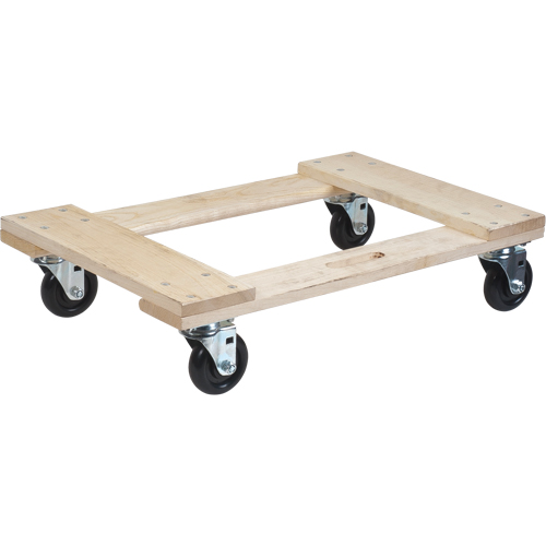Socle roulant en bois dur, Roues en Polyol&eacute;fine, Capacit&eacute; de 900 lb, 18" la x 24" p x 7" h Par Equipment