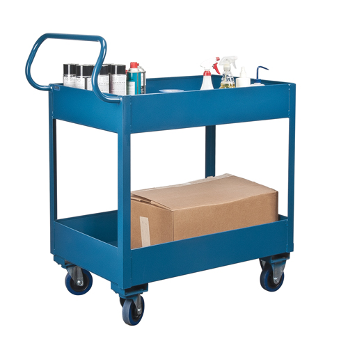 Chariots de service &agrave; bordure profonde, 2 Tiers, 24" la x 47" h x 36" p, Capacit&eacute; 1200 lb Par Equipment