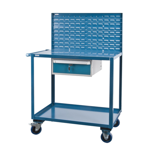 Mobile Service Cart, 2 Tiers, 24" W x 57" H x 40" D, 1200 lbs. Capacity Par Equipment