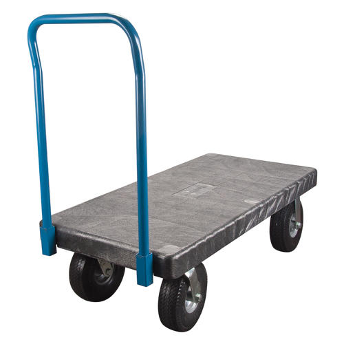 Plastic Platform Truck, 48" L x 24" W, 1000 lbs. Cap., Flat Free Wheels Par Equipment