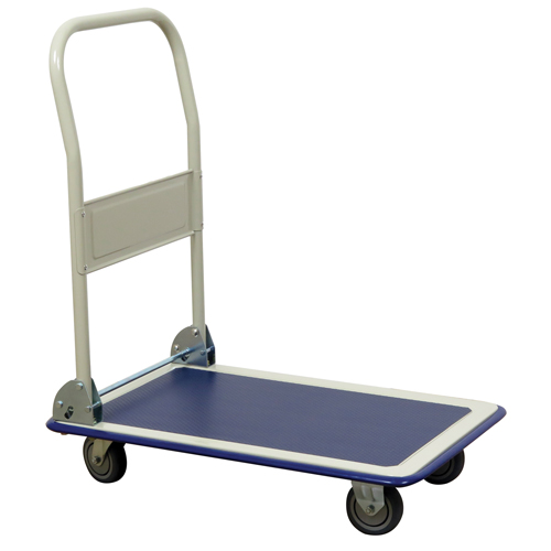 Chariot &agrave; plateforme avec poign&eacute;e pliante, Acier, 440 lb, 29" lo x 19" la, Hauteur 32-1/2" Par Equipment