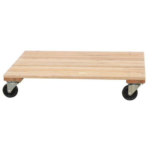 Socle roulant &agrave; plateforme en bois solide, Roues en Caoutchouc, Capacit&eacute; de 1200 lb, 18" la x 30" p x 7" h Par Equipment