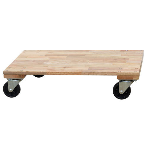 Socle roulant &agrave; plateforme en bois solide, Roues en Caoutchouc, Capacit&eacute; de 1200 lb, 24" la x 36" p x 7" h Par Equipment