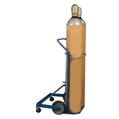 Chariot professionnel CC-2 pour deux bouteilles de gaz, Roues Caoutchouc moul&eacute;, Base de 16-7/8" la x 7-1/4" lo, 500 lb Par Equipment