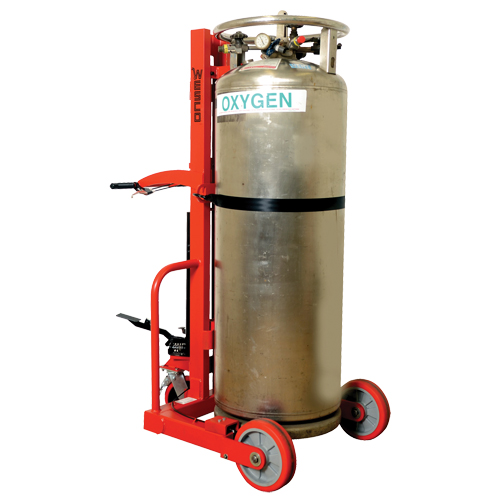Hydraulic Large Liquid Gas Cylinder Cart HLCC-B, Polyurethane Wheels, 20" W x 20" D Base, 1000 lbs. Par Equipment