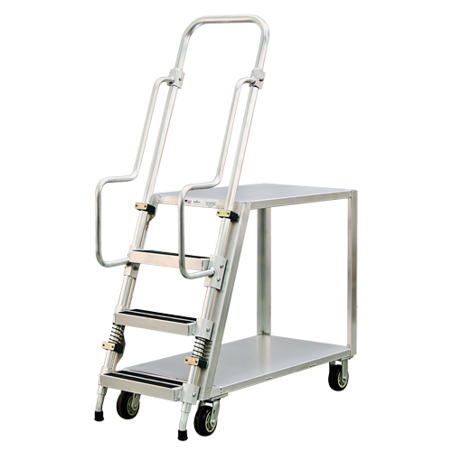 Chariot de pr&eacute;paration en aluminium avec &eacute;chelle, Aluminium, 22" la x 51-1/2" p, 2 tablettes, Capacit&eacute; 800 lb Par Equipment