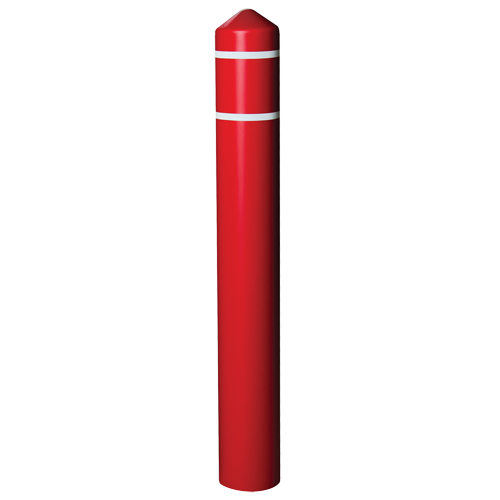 Enveloppe lisse pour butoir avec bandes r&eacute;fl&eacute;chissantes, 6" dia. x 56" l, Rouge Par Equipment