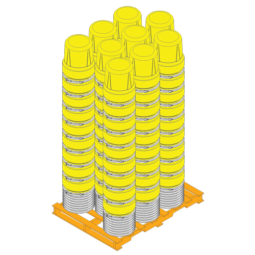 Baril emboîtable en poly&eacute;thyl&egrave;ne, 10 gal. US (8,33 gal. imp.), Dessus ouvert, Bleu Par Equipment