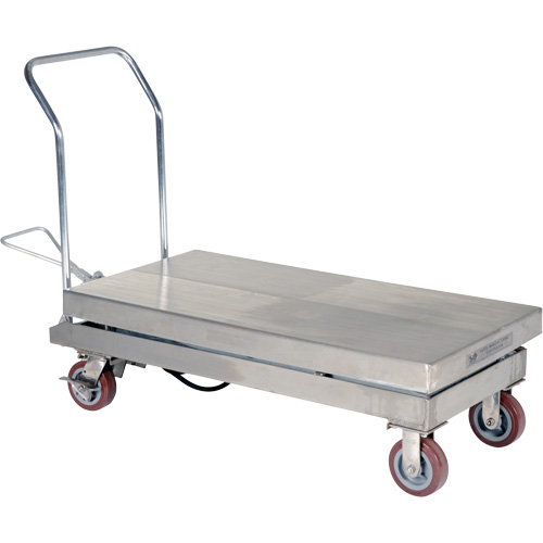 Manual Hydraulic Scissor Lift Table, 47" L x 24" W, Partial Stainless Steel, 2000 lbs. Capacity Par Equipment
