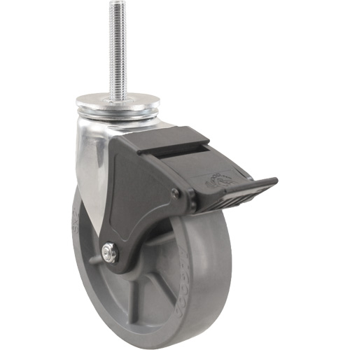 Roulette Emaxx Envirothane, Pivotant avec frein, Diam&egrave;tre 5" (127 mm), Capacit&eacute; 1000 lb (453,6 kg) Par Equipment