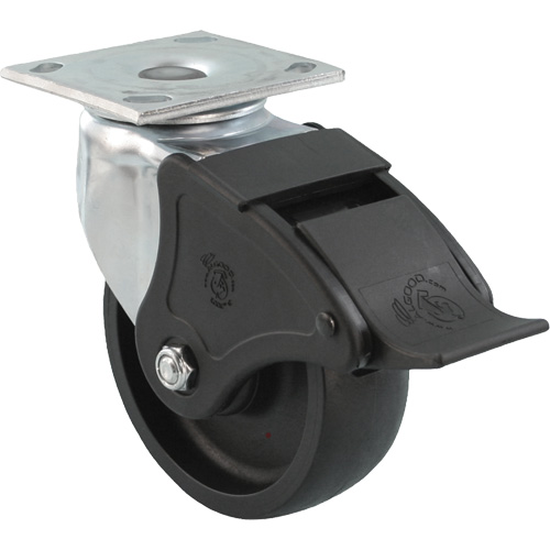 Roulette Emaxx RollX, Pivotant avec frein, 5" (127 mm), Nylon, 1200 lb (544,3 kg) Par Equipment