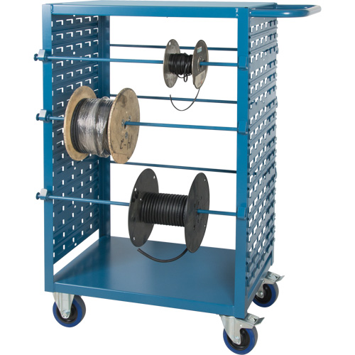 Chariot mobile pour mat&eacute;riaux bobin&eacute;s, Acier, 6 Montants, 21" la x 48" h x 38" p, Capacit&eacute; de 1200 lb Par Equipment