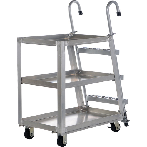 Chariot de pr&eacute;l&egrave;vement de stock, Aluminium, 21-7/8" la x 40" p, 3 tablettes, Capacit&eacute; 660 lb Par Equipment