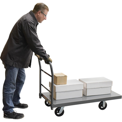 Chariot &agrave; plateforme, 48" lo x 24" la x Capacit&eacute; 2000 lb, Roues en Caoutchouc Par Equipment