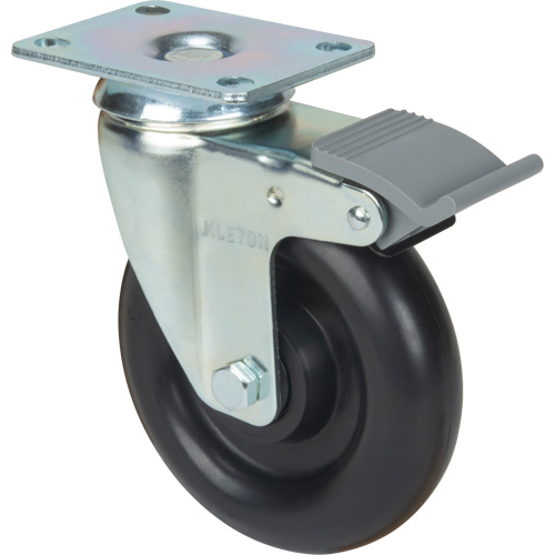 Roulette, Pivotant avec frein, 5" (127 mm), Polyol&eacute;fine, 250 lb (113,4 kg) Par Equipment