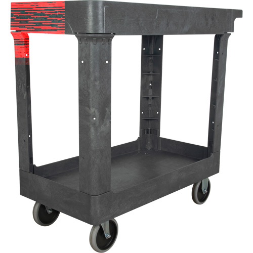 Chariot utilitaire pour l'entretien, 2 tiers, 16-1/2" x 32-1/2" x 34-1/2", Capacit&eacute; 550 lb Par Equipment