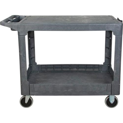 Flat-Shelf Utility Service Cart, 2 Tiers, 25-1/4" x 32-1/4" x 44", 550 lbs. Capacity Par Equipment