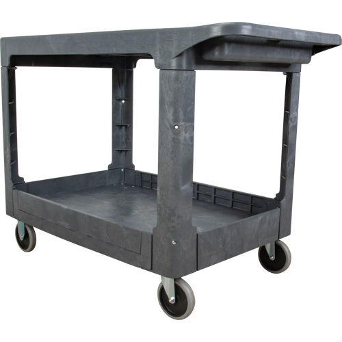 Flat-Shelf Utility Service Cart, 2 Tiers, 25-1/4" x 32-1/4" x 44", 550 lbs. Capacity Par Equipment
