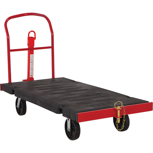 Towable Platform Cart, 64-1/4" L x 30-1/2" W, 2500 lbs. Cap., Polyolefin Wheels Par Equipment