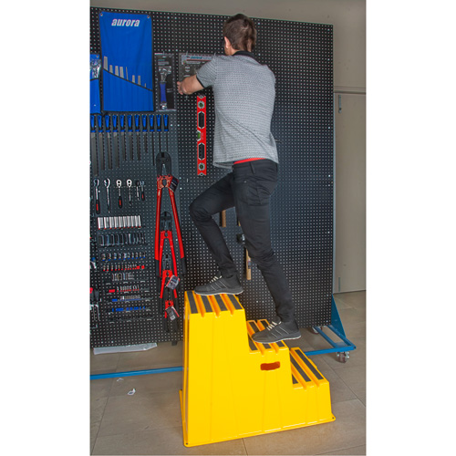 Industrial Step Stool, 3 Steps, 34-13/16" x 22-7/16" x 28-1/2" High Par Equipment