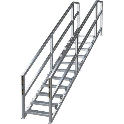 SmartStairs 11-16 Steps Modular Construction Stair System, 120" H Par Equipment