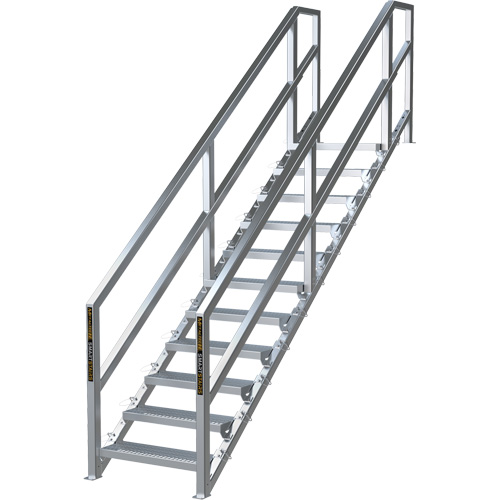 SmartStairs 11-16 Steps Modular Construction Stair System, 120" H Par Equipment